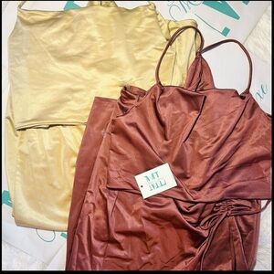 Elegant Cream Ruched Skirt sets